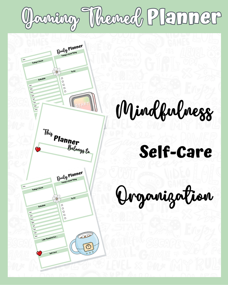 Green Printable Planner - Gamer Themed product image (4)