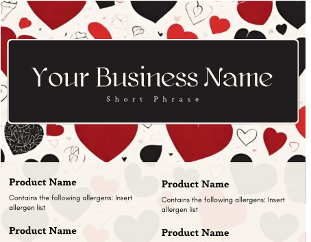 Valentines Hearts Cake Tasting Label Templates product image (1)