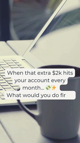 💸 If an extra $2,000 hit your bank account every month, what’s the first thing you’d tackle? For me, it was wiping out credit...