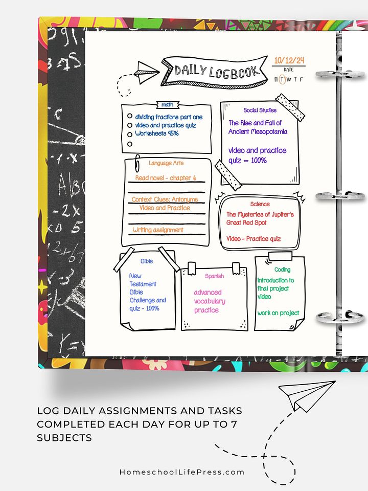 Homeschool Student Daily Journal | Logbook product image (2)