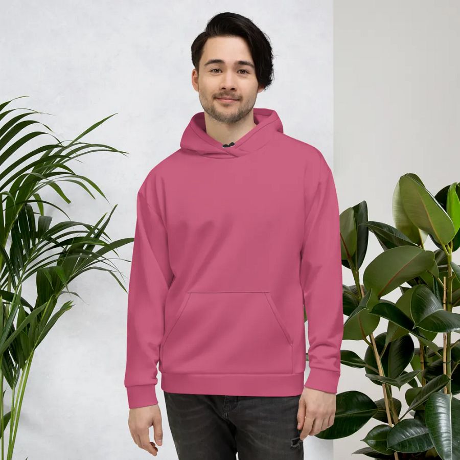 Plain Vibrant Red Soft Summer Unisex Recycled Polyester Heavyweight Premium Hoodie by Treasure Pie product image (5)