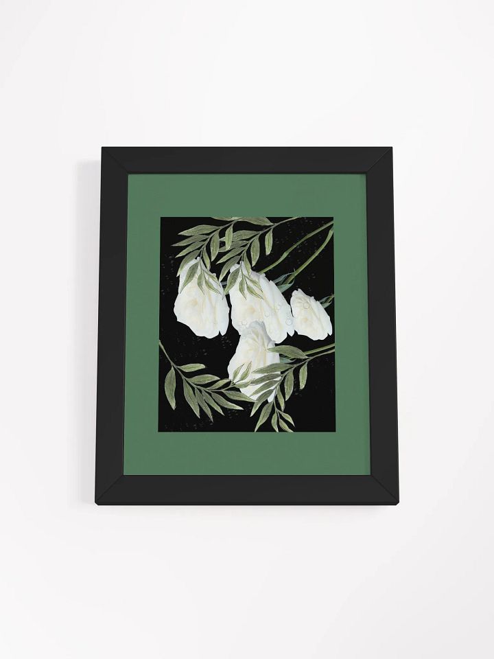Ethereal White Rose Blossom Framed Poster product image (1)