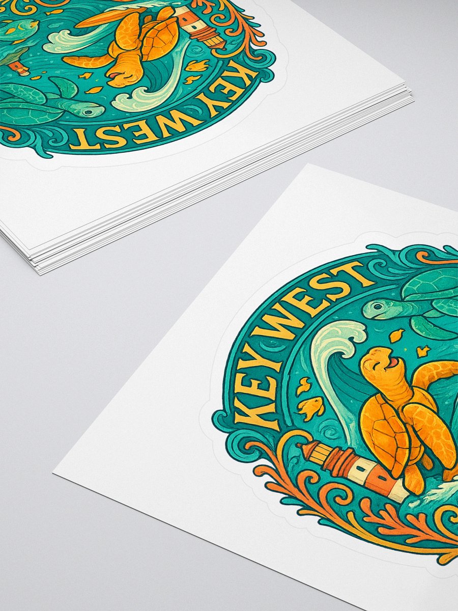 Kiss-Cut Key West Tropical Sticker with Turtles, Fish, and Lighthouse product image (4)