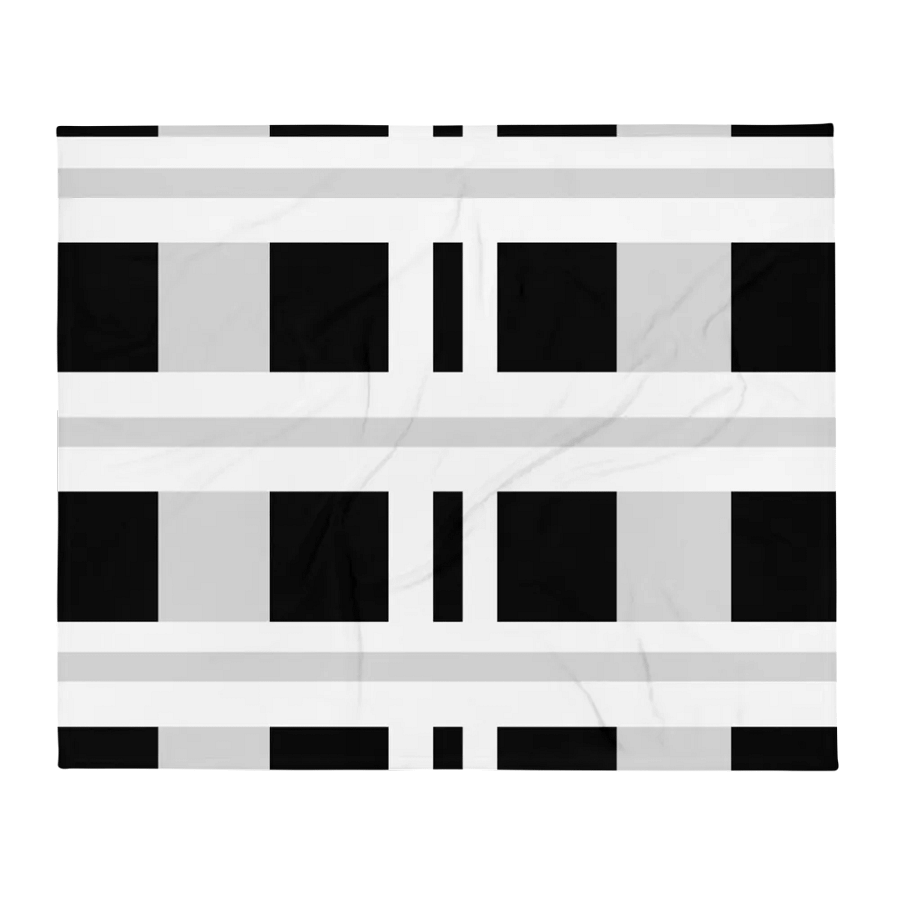 Black And Gray Squares With White Stripes Throw Blanket product image (2)