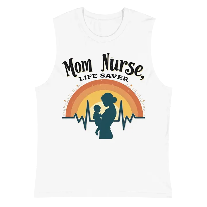 Rainbow Mom Nurse Muscle Tank product image (2)