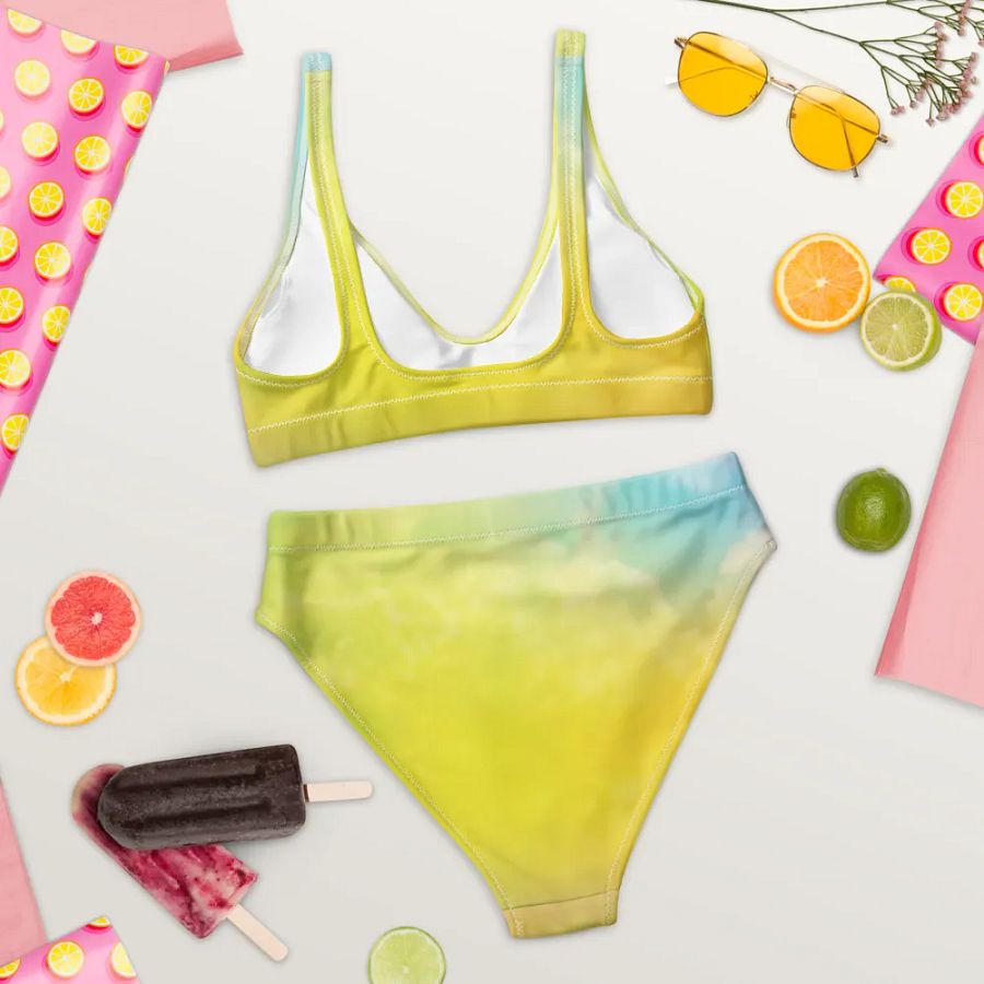 Blur cloud rainbow Design High Waisted Bikini - V9 product image (7)