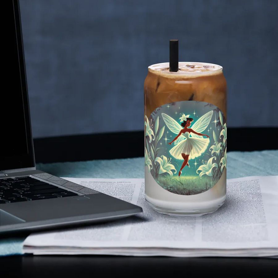 Enchanted Lily Fairy Glass with Optional Bamboo Lid and Straw product image (33)