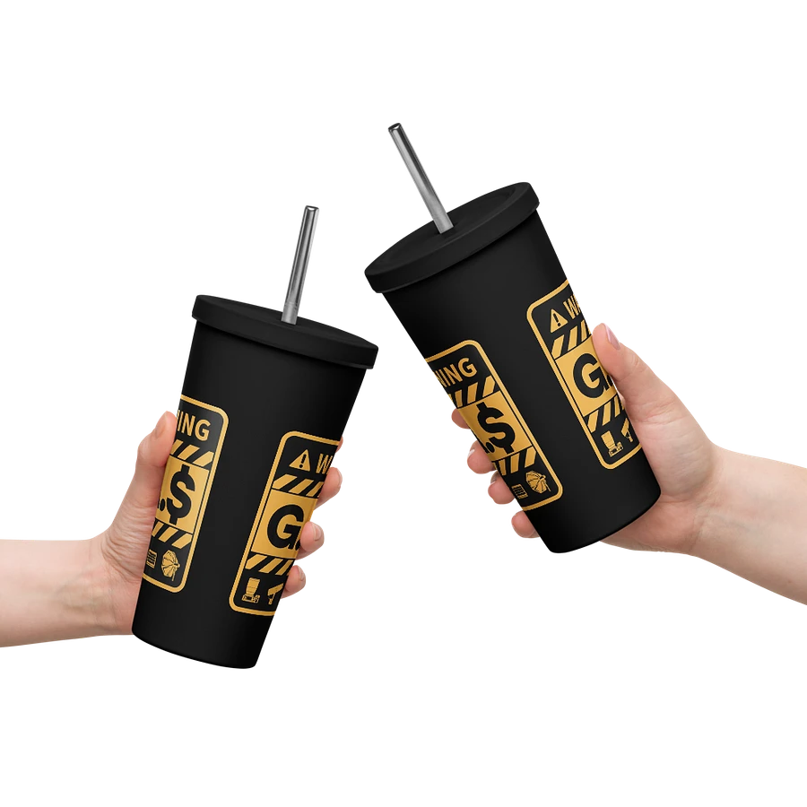 G.A.$. Warning Tumbler With Straw product image (10)