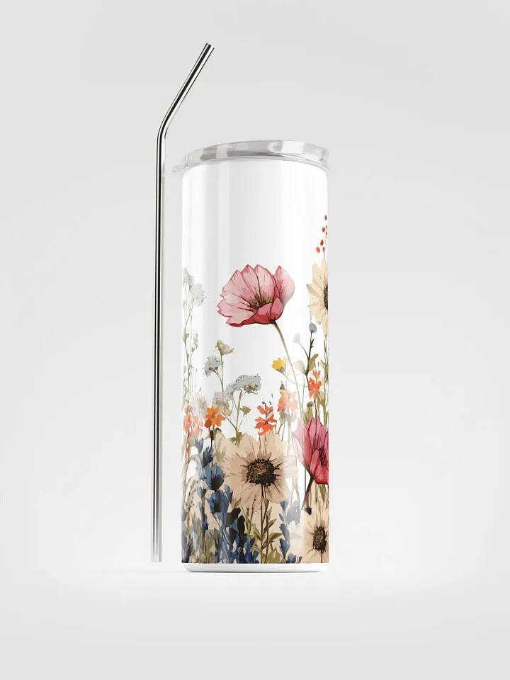 Wildflower Stainless Steel Tumbler - Eco-Friendly Floral Gift & Travel Mug product image (1)