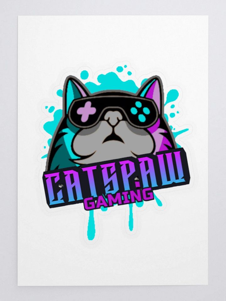 Kiss Cut Cats Paw Gaming Logo Sticker Sheet with Background product image (1)