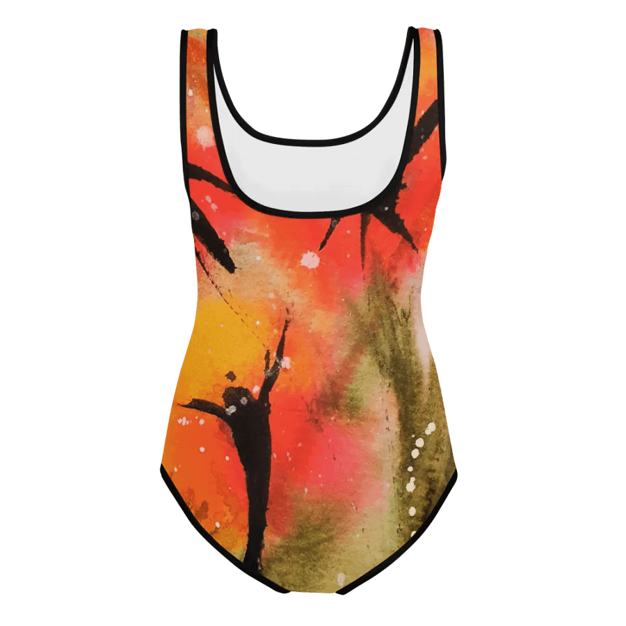 orginal painting printed on swimsuit, watercolour poppies, abstract product image (3)