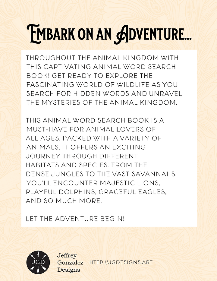 Animal Word Search: 43 Puzzles & Solutions - Printable E-Book PDF product image (2)