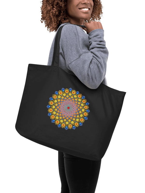 Orange Sunflower Mandala Organic Cotton Tote Bag product image (2)
