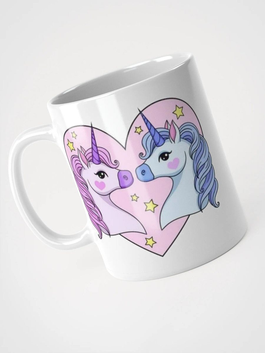 White Glossy Mug Lovely Unicorns product image (3)