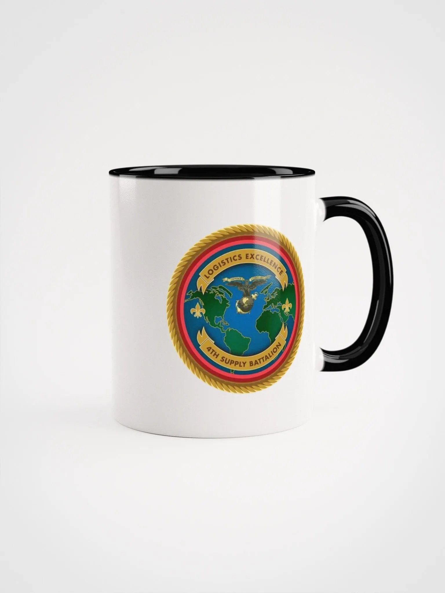 4th Supply Battalion: Coffee Cup White Exterior/Black Interior product image (1)