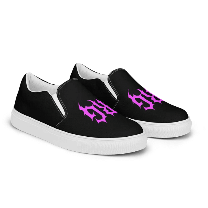 Women's NRG Grunge Slip-On Canvas Shoes (Black/Neon Pink) product image (2)