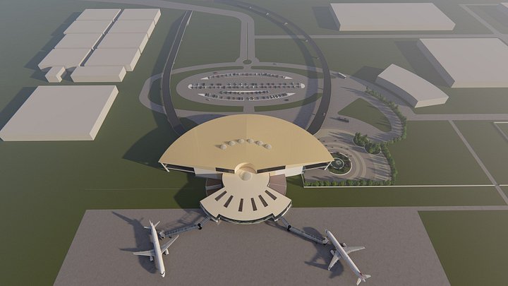 Hollongi Airport Terminal 3D Model + AutoCAD Plan Bundle product image (1)