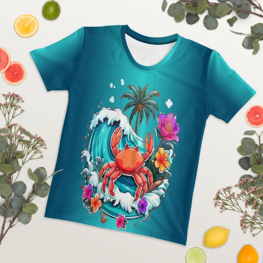 Tropical Crab All Over Print T-shirt product image (7)