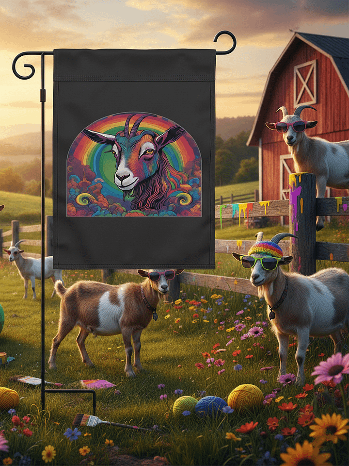 Psychedelic Goat Dream Farm Flag product image (1)