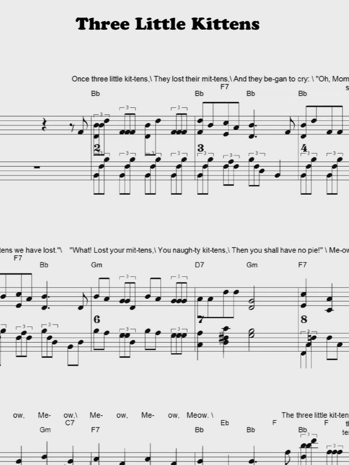 Three Little Kittens - CS - Piano sheet music product image (1)
