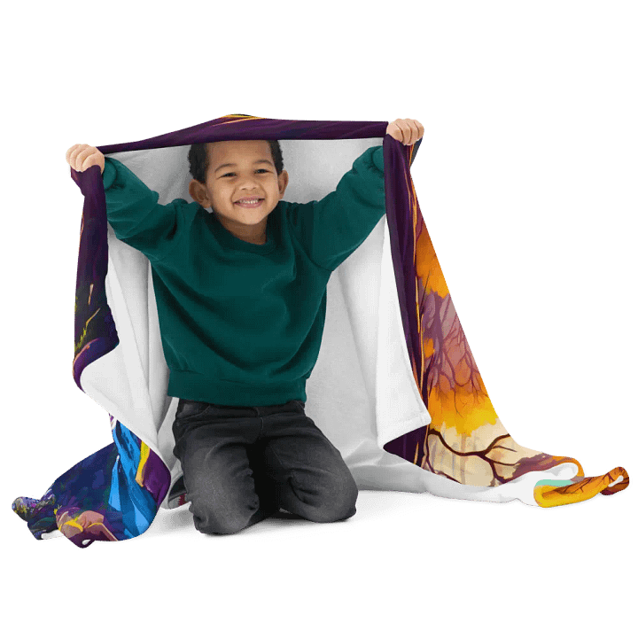 Enchanted Forest Nature River Trees Mountain Autumn Throw Blanket product image (2)