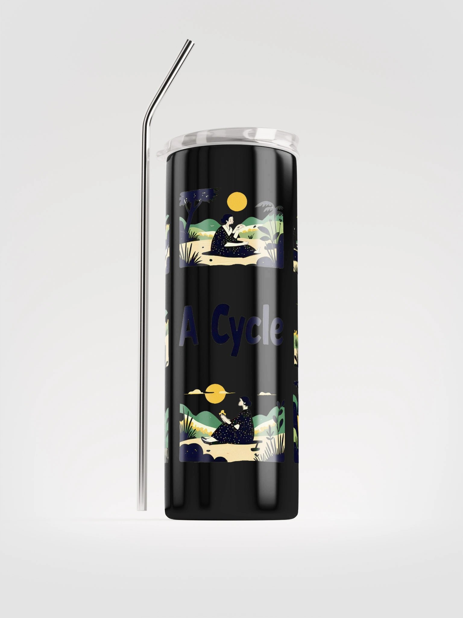 Nature-Inspired Life Cycle Art | Harmonious Illustration Steel Tumbler product image (1)