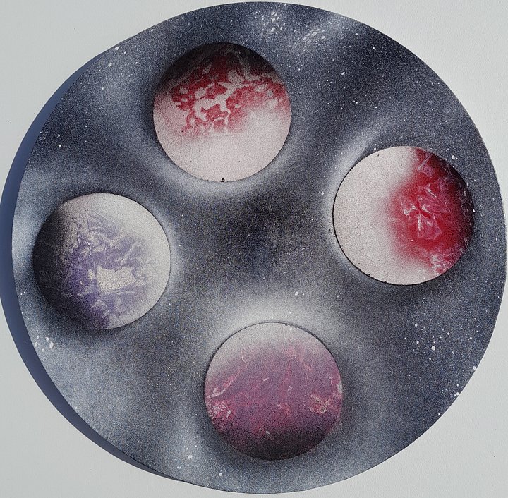 Pink & Purple & White & Red Quad Planets product image (1)