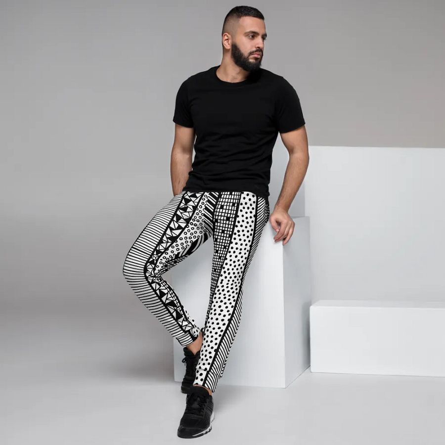 Modern pattern in black and white Men's Joggers product image (1)