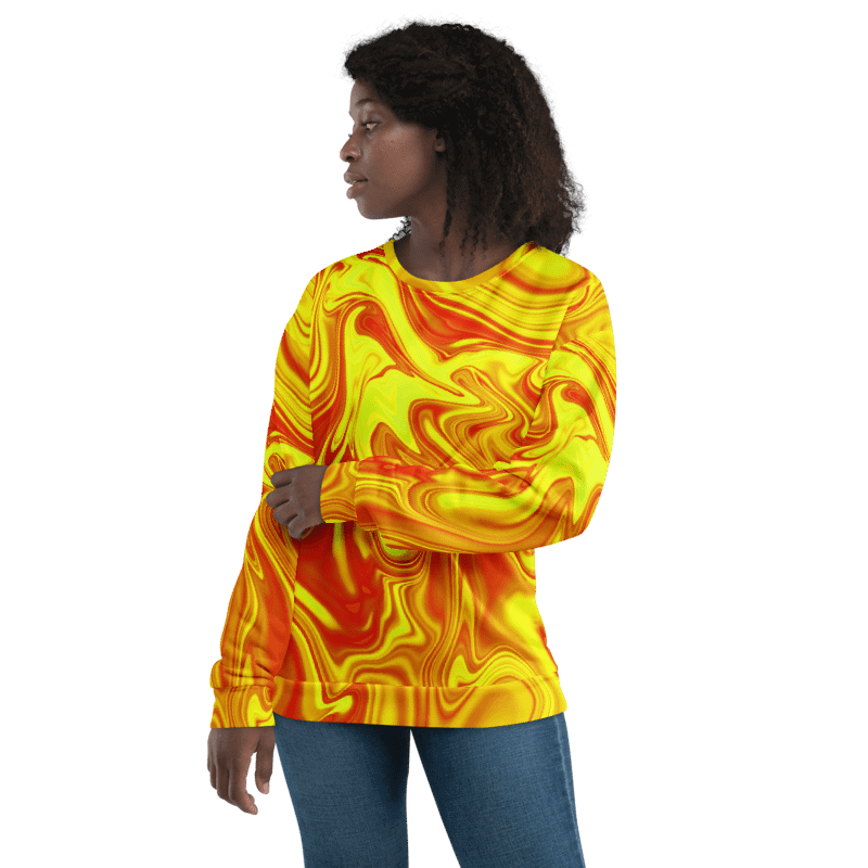 Sweatshirt - Yellow and Red Digital Fluid Art product image (4)