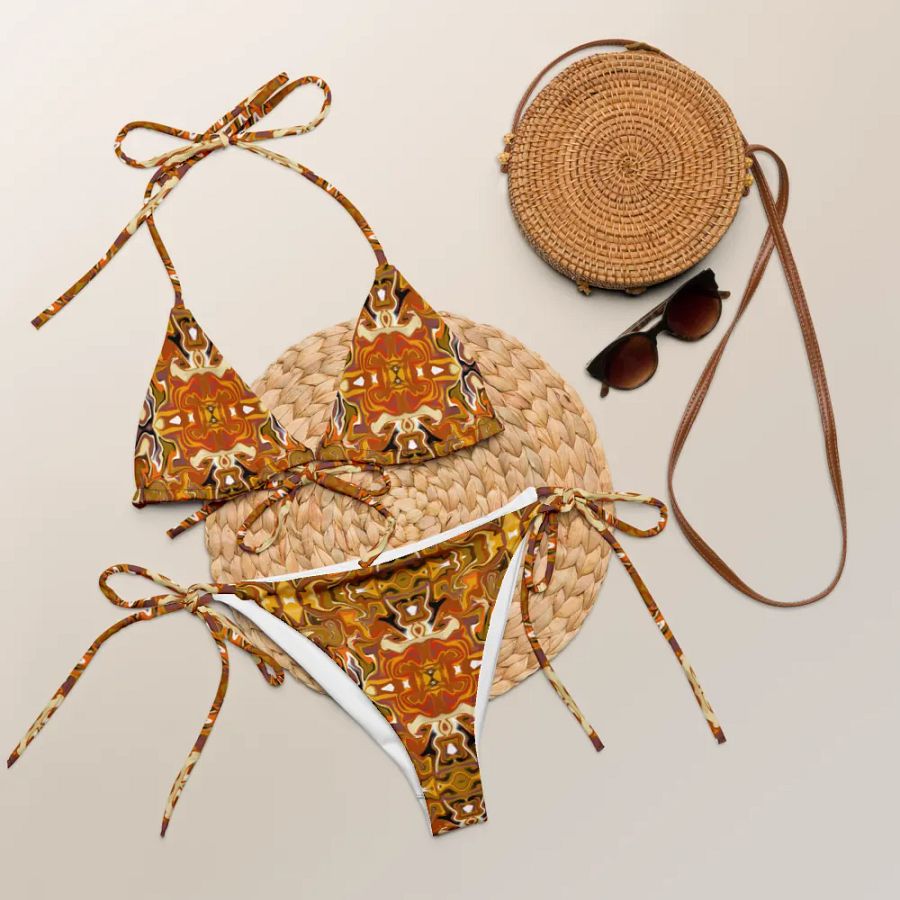 Symmetric Splendor Brown String Bikini Set product image (8)