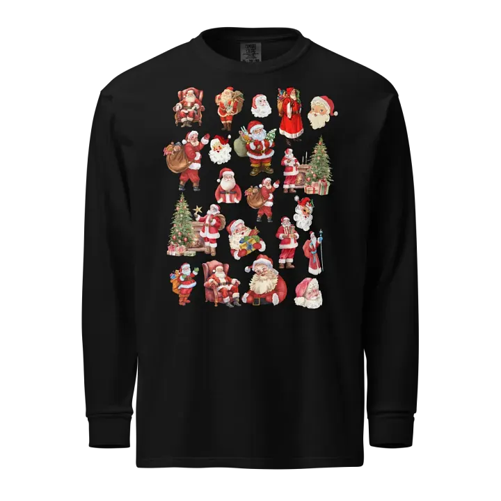 Santa Collage Adult Long-Sleeved T-Shirt product image (1)