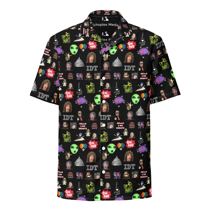 Emotes All Over Print Hawaiian Style Shirt - Black product image (1)