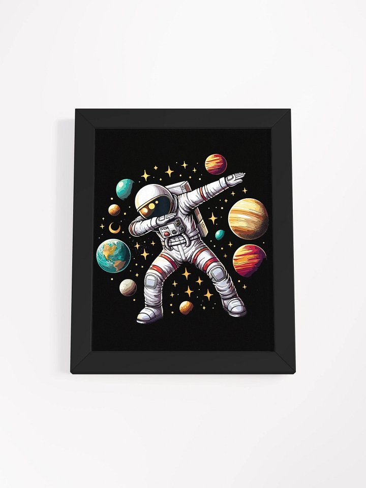 Astronaut Dabbing in Space Cosmic Galaxy Adventure Space Framed Poster Wall Art product image (1)
