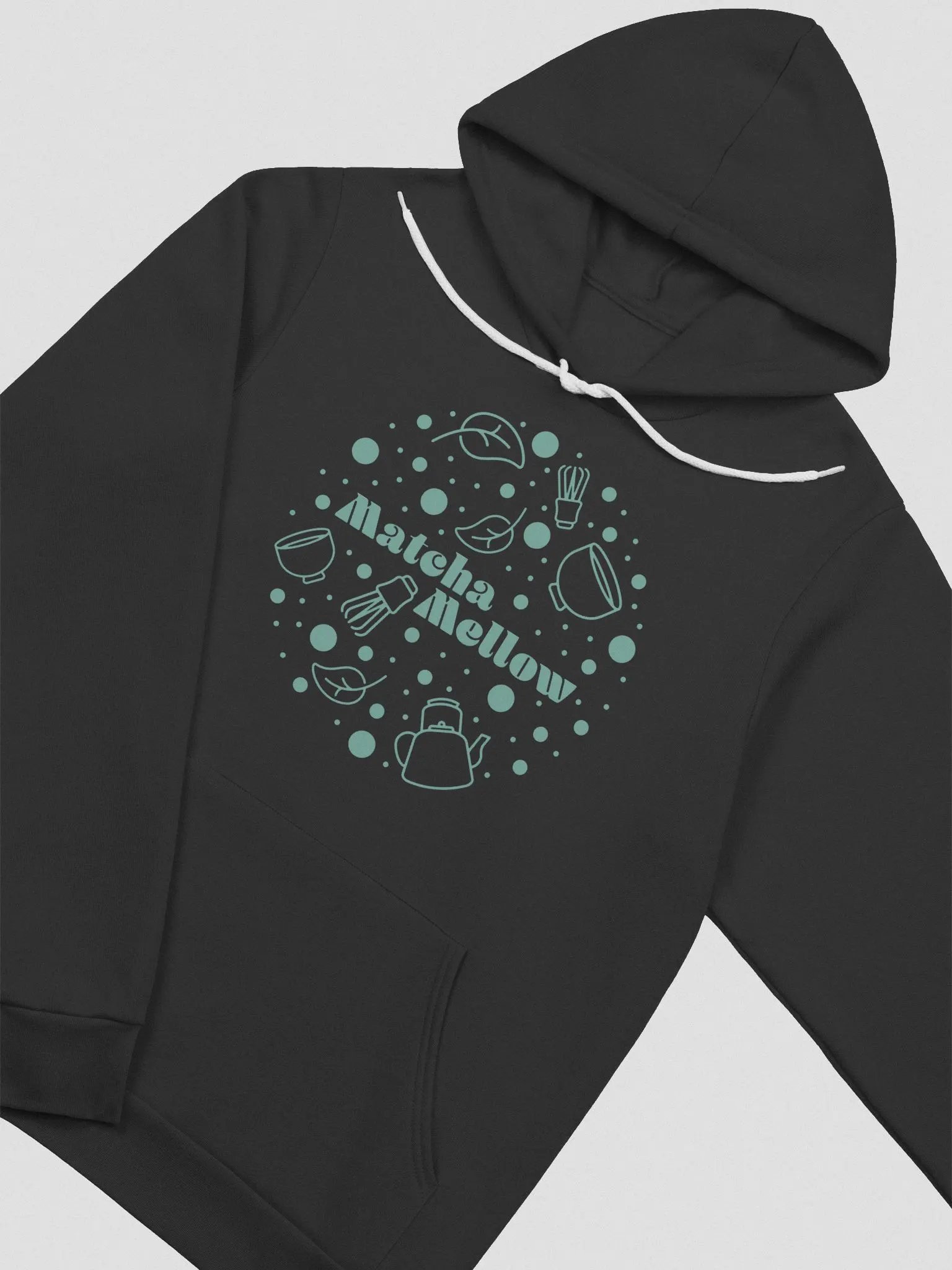 MatchaMellow Hoodie circle logo with teal logo product image (6)
