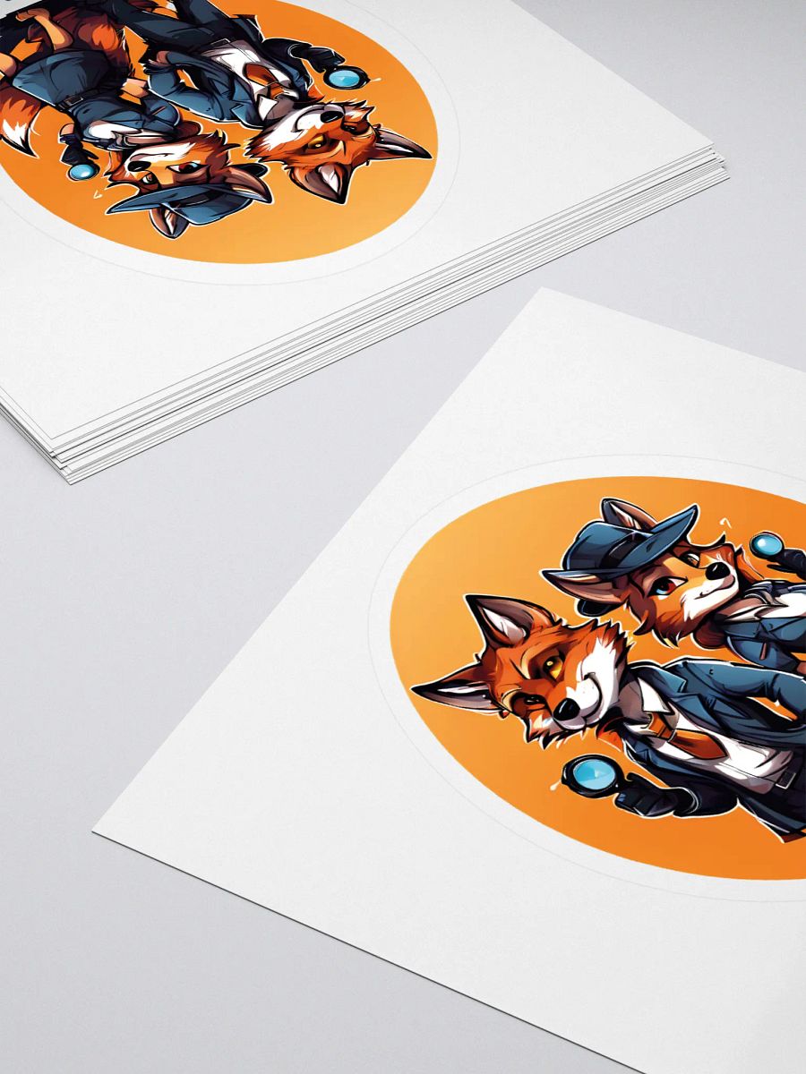 Partners in Crime Funny Kiss Cut Stickers - Stylish & Funny Fox Couple Stickers for Laptops, Journals & More