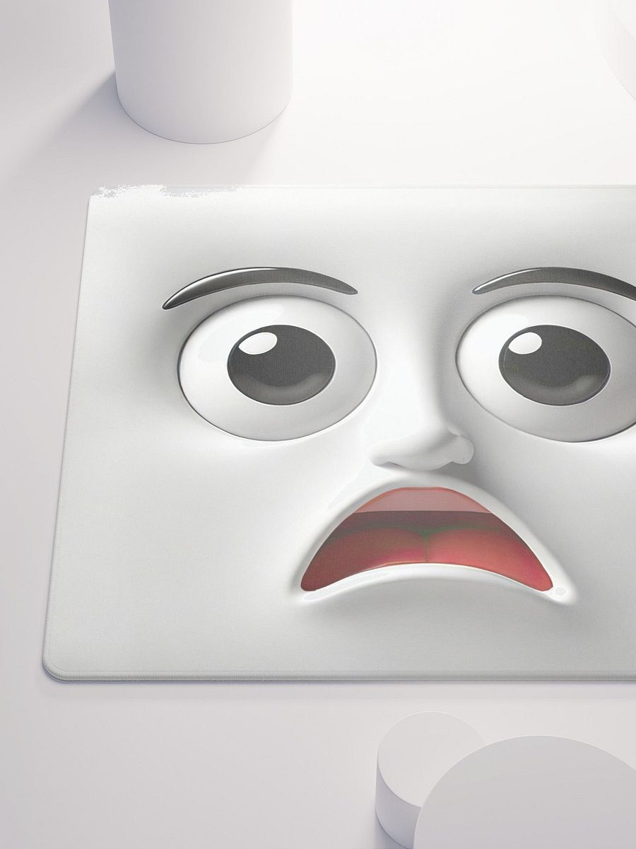 Surprised Cartoon Face Gaming Mouse Pad: Level Up Your Gaming Experience! product image (6)