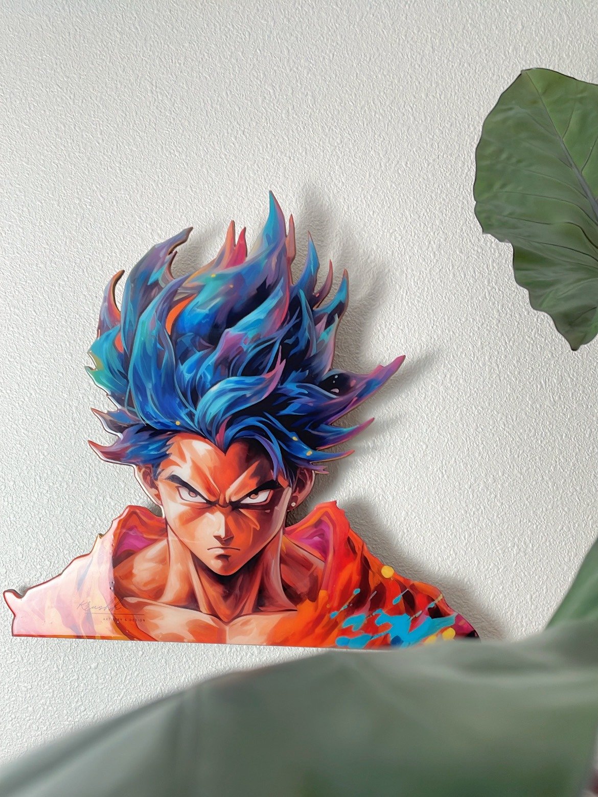 Goku Wall Art | 2x2ft Anime Resin Wall Decor | Handcrafted Wood & Resin Goku Illustration | Dragon Ball Fan Art for Home or Office product image (3)