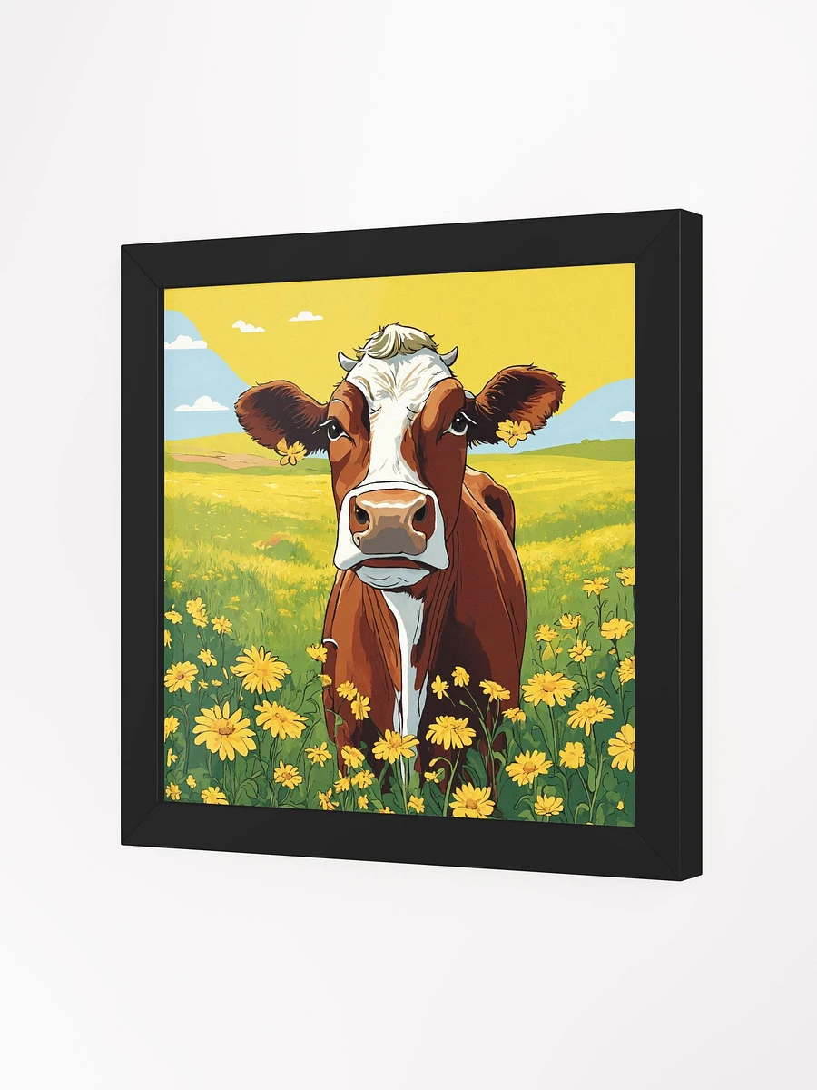 Yellow Daisies & a Cow Framed Art Print product image (3)