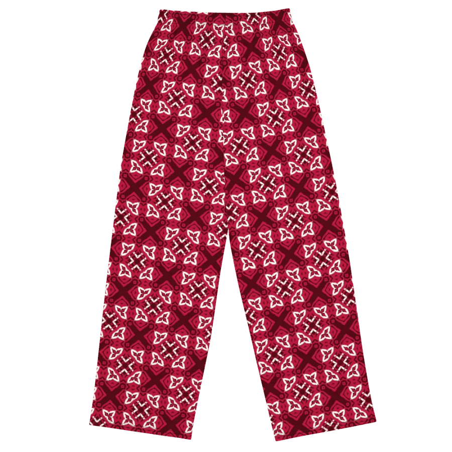 Geometric Red X Print Wide-Leg Pants product image (4)