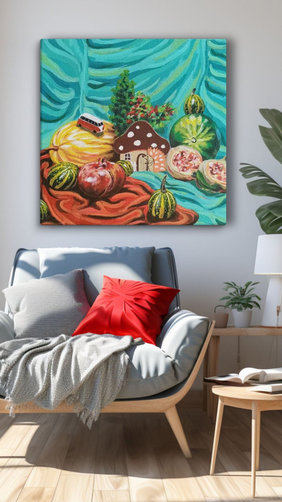 Whimsical Hedgehog Mushroom Sanctuary On Canvas product image (3)