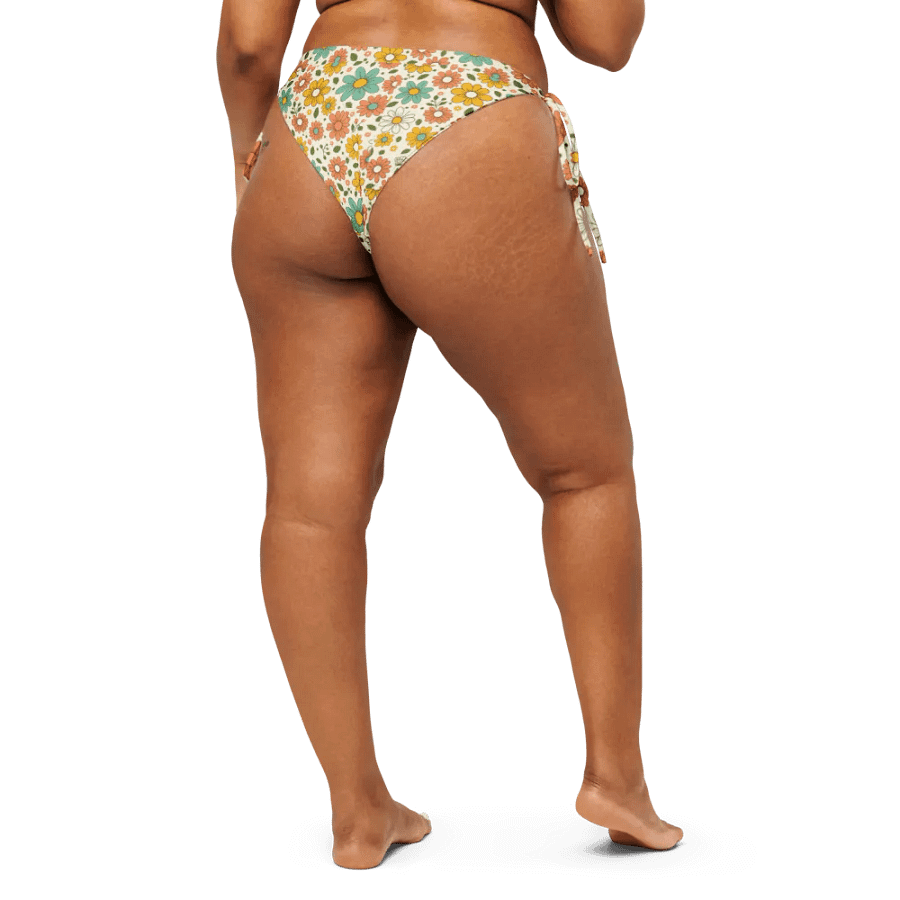 Retro Bloom String Bikini Bottoms – Groovy Florals & Tie-Side Fun product image (3)