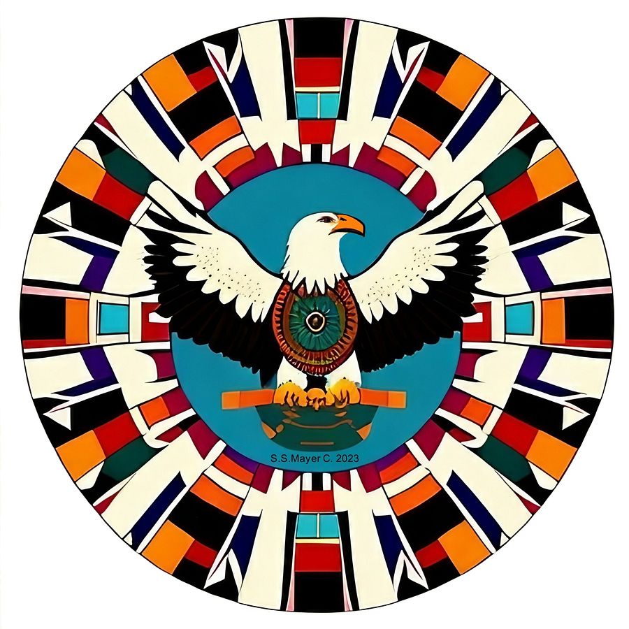 Native Eagle Round Sticker product image (13)