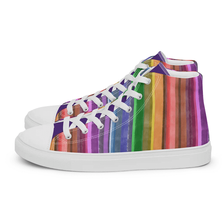 Cool Gouache Women's High-Top Canvas Shoes product image (12)