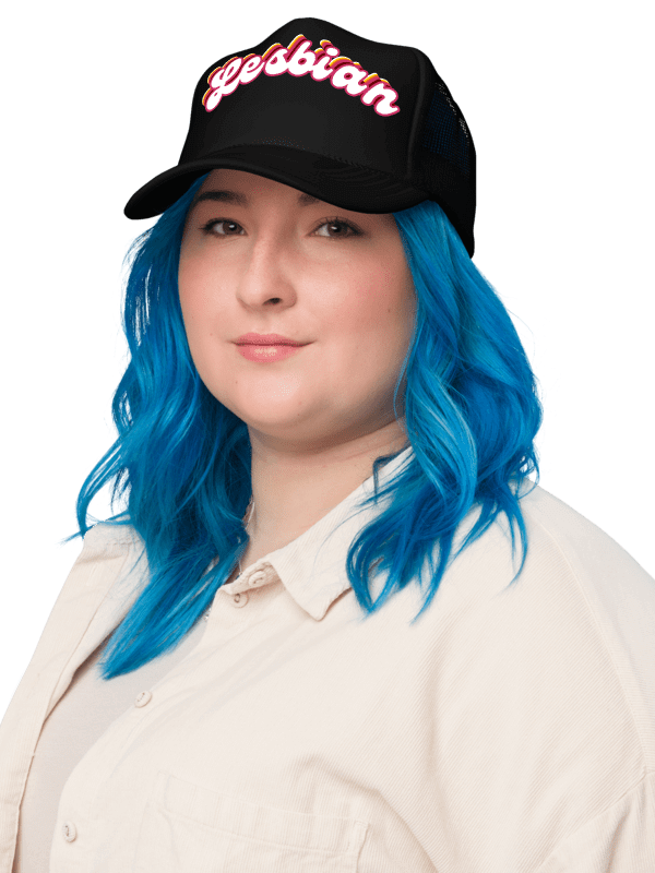LGBTQIAP2S+ 2025, Curved Lesbian, Embroidered Trucker Hat product image (1)