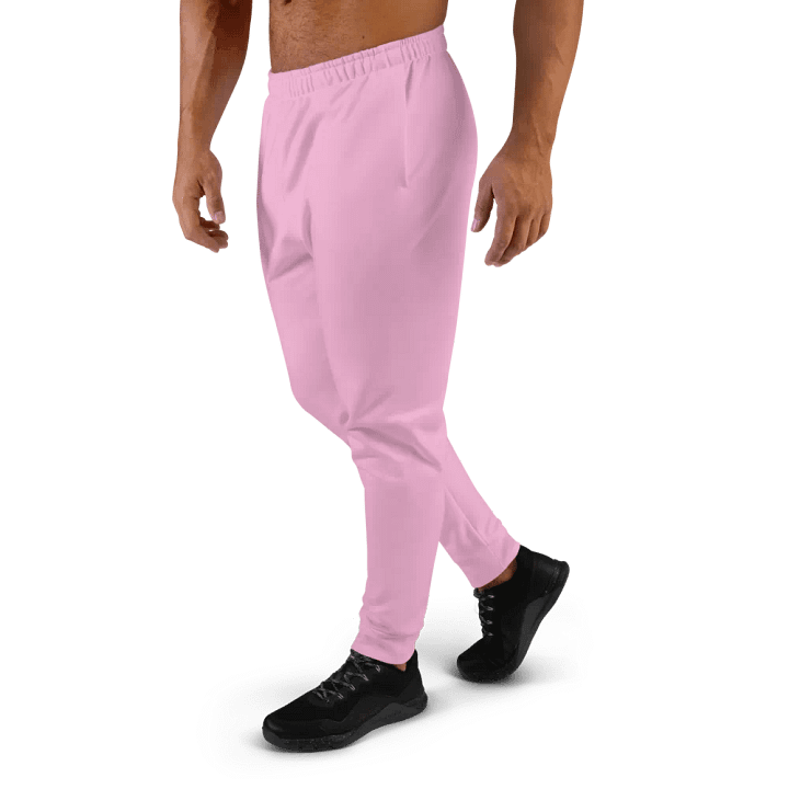 Plain Light Carnation Pink True Summer Recycled Polyester Premium Men's Joggers by Treasure Pie product image (2)