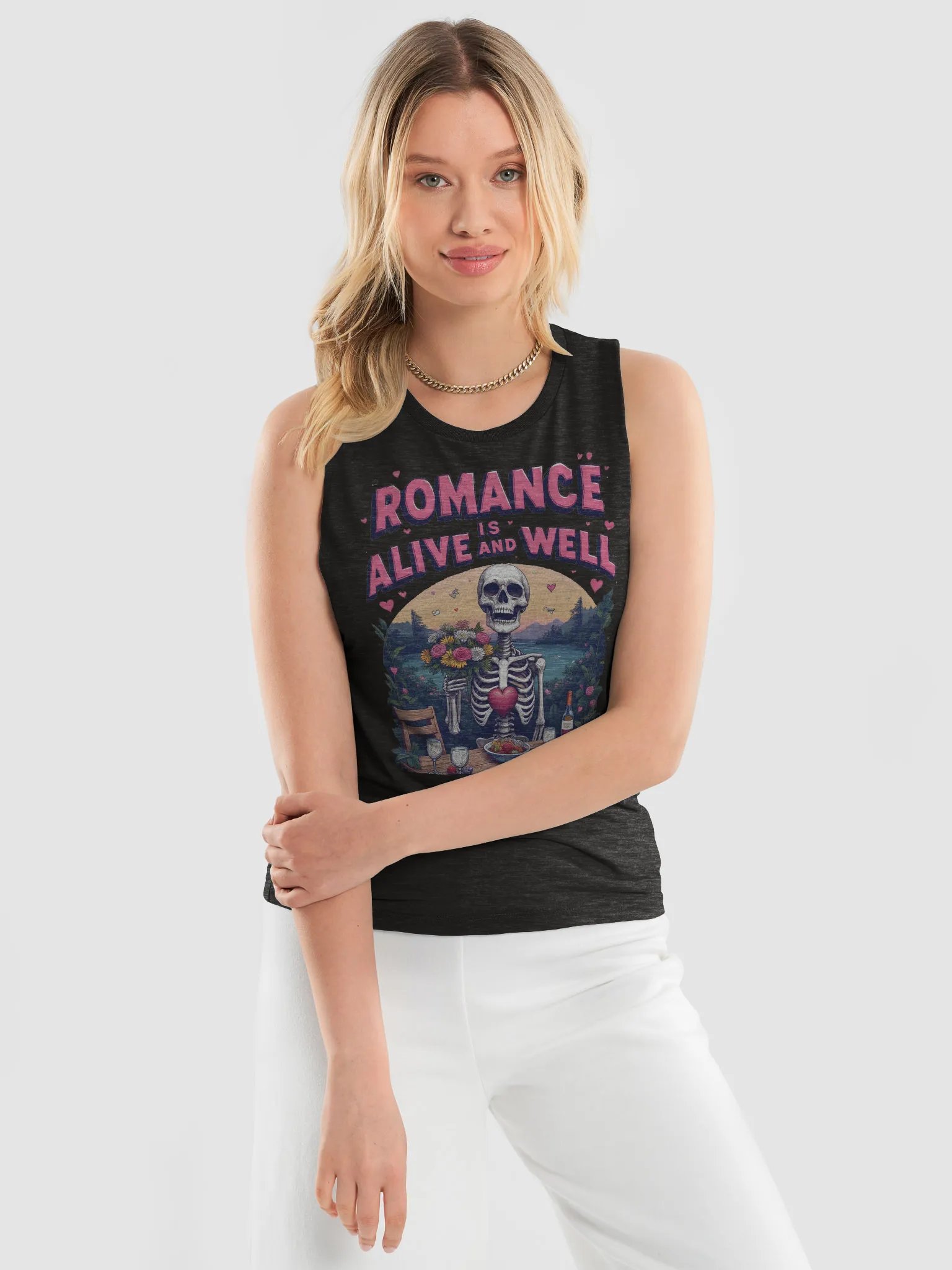 Romantic Skeleton Flowy Muscle Tank product image (9)