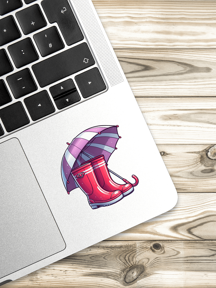 Charming Rain Boots and Umbrella Sticker product image (2)