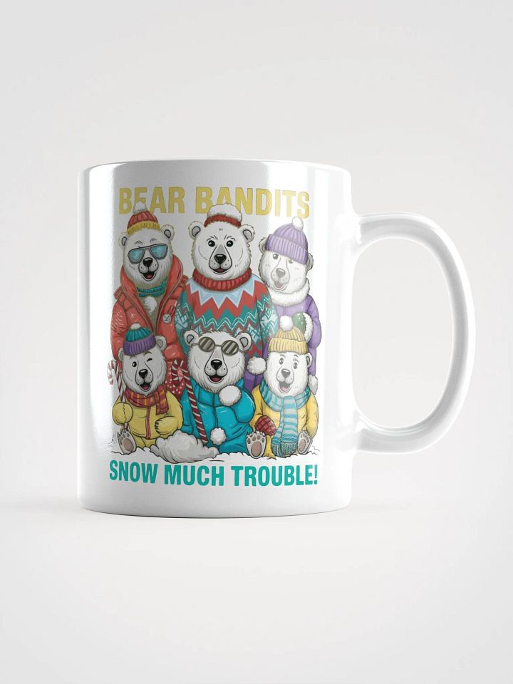 Bear Bandits of the North White Glossy Mug – Festive Polar Bear Design product image (1)