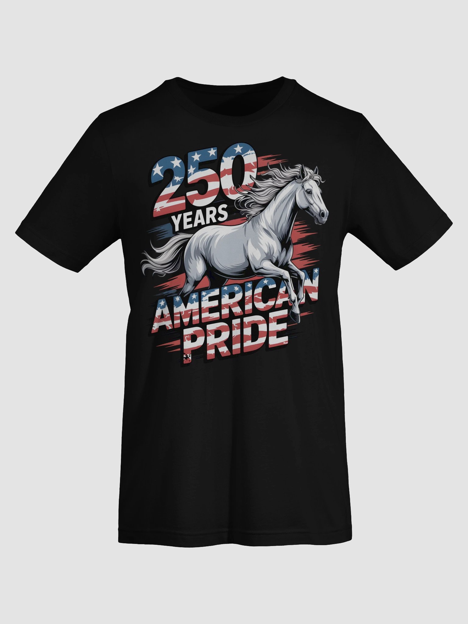 American Pride White Horse T-Shirt product image (7)