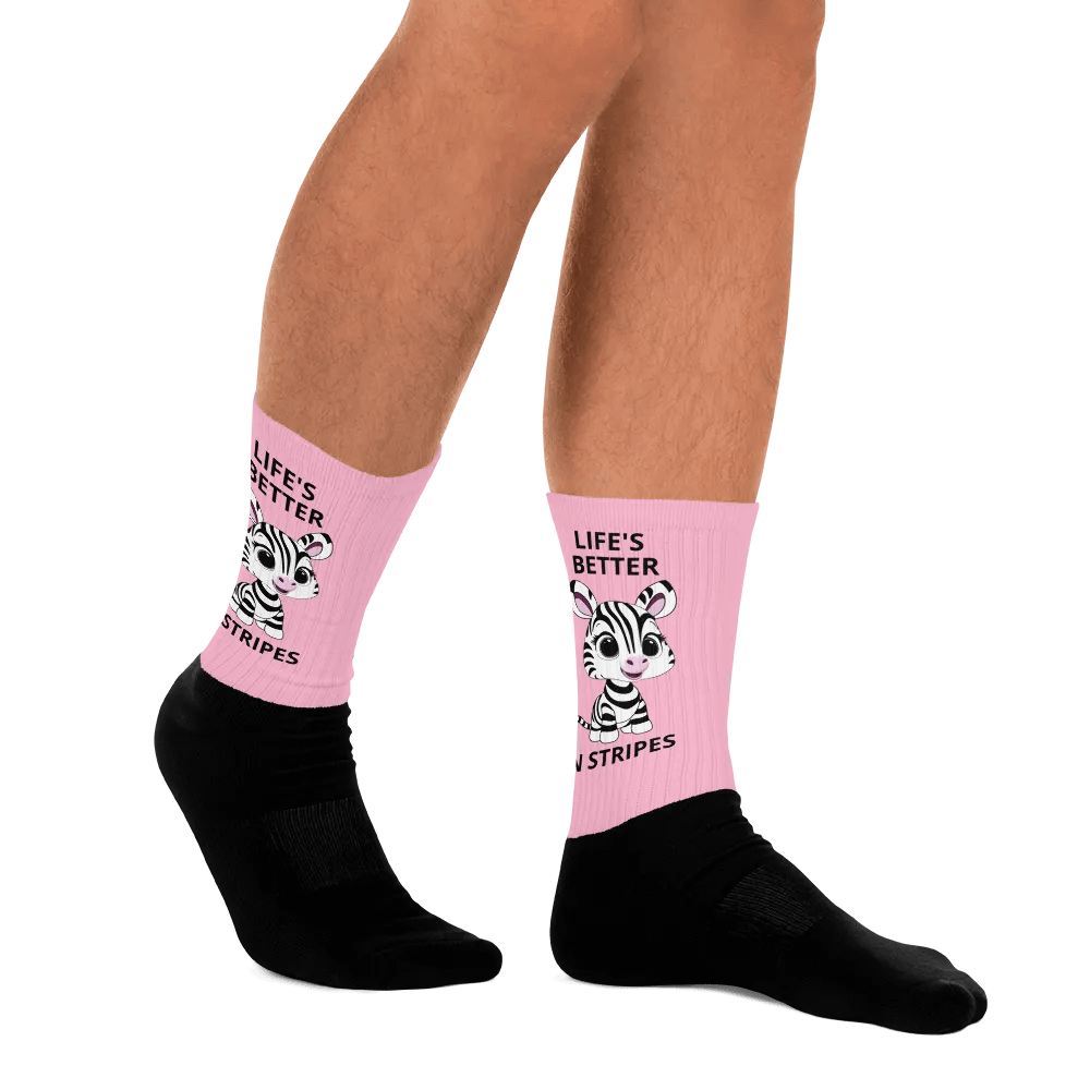 Life's better in stripes: pink cushioned socks. product image (11)